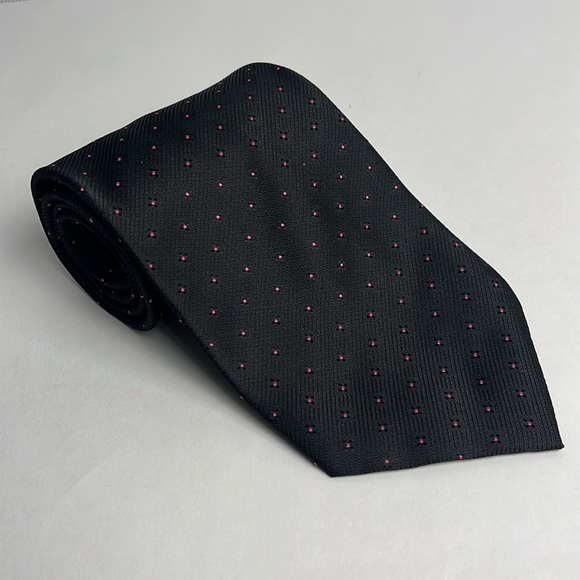 Giorgio Armani Black Dot Pattern Silk Tie - Picture 1 of 5